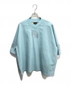 BREATHブレス）の古着「FAUX LEATHER GAME SHIRT」｜ブルー