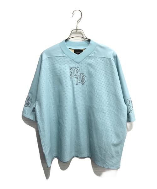 BREATH（ブレス）BREATH (ブレス) FAUX LEATHER GAME SHIRT ブルー サイズ:Lの古着・服飾アイテム