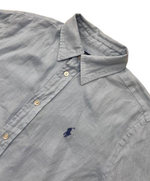 POLO RALPH LAUREN（ポロ・ラルフローレン）POLO RALPH LAUREN (ポロ・ラルフローレン) リラックスフィットリネンシャツ/長袖シャツ ブルー サイズ:XSの古着・服飾アイテム