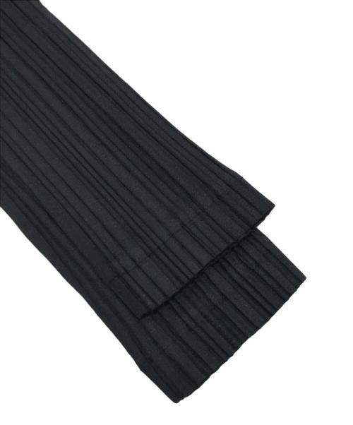 PLEATS PLEASE（プリーツプリーズ）PLEATS PLEASE (プリーツプリーズ) 斜めストライププリ-ツロングカーディガン ブラック サイズ:3の古着・服飾アイテム