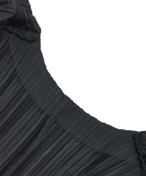 PLEATS PLEASE（プリーツプリーズ）PLEATS PLEASE (プリーツプリーズ) 斜めストライププリ-ツロングカーディガン ブラック サイズ:3の古着・服飾アイテム