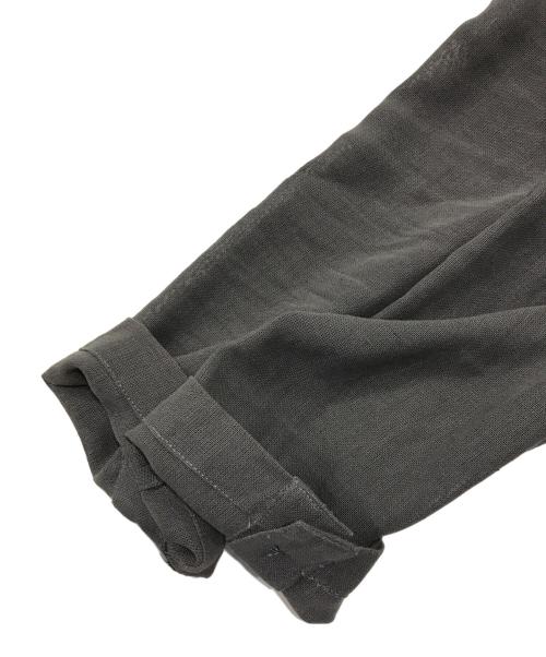 ISSEY MIYAKE（イッセイミヤケ）ISSEY MIYAKE (イッセイミヤケ) ノーカラーリネンジャケット ブラウン サイズ:Mの古着・服飾アイテム