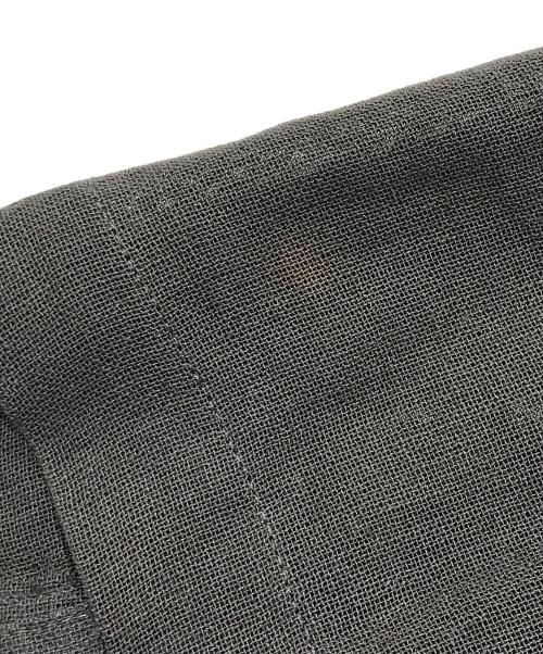 ISSEY MIYAKE（イッセイミヤケ）ISSEY MIYAKE (イッセイミヤケ) ノーカラーリネンジャケット ブラウン サイズ:Mの古着・服飾アイテム