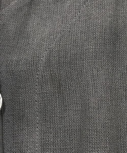 ISSEY MIYAKE（イッセイミヤケ）ISSEY MIYAKE (イッセイミヤケ) ノーカラーリネンジャケット ブラウン サイズ:Mの古着・服飾アイテム