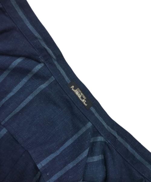 ISSEY MIYAKE PERMANENTE（イッセイミヤケ ペルマネンテ）ISSEY MIYAKE PERMANENTE (イッセイミヤケ ペルマネンテ) バンドカラーデザインシャツ ネイビー サイズ:Mの古着・服飾アイテム