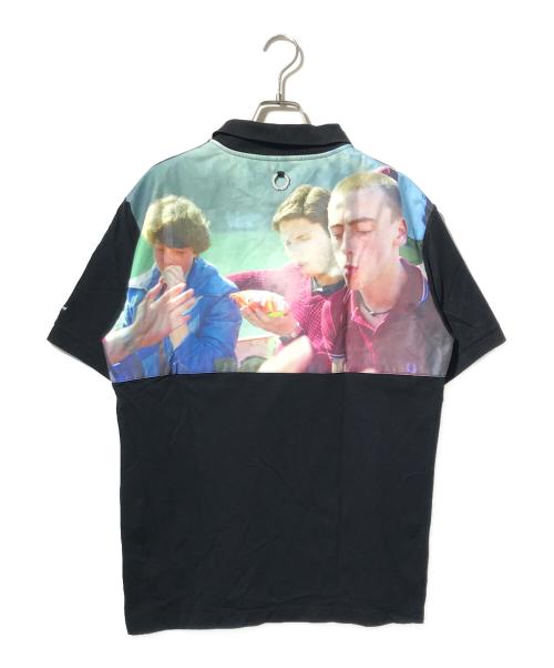 FRED PERRY（フレッドペリー）FRED PERRY (フレッドペリー) RAF SIMONS (ラフシモンズ) バッグフォトプリントポロシャツ ブラック サイズ:Lの古着・服飾アイテム