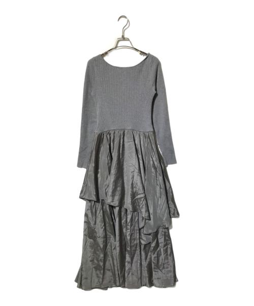 FRAY ID（フレイ アイディー）FRAY ID (フレイ アイディー) ニットドッキングワンピース グレー サイズ:1の古着・服飾アイテム