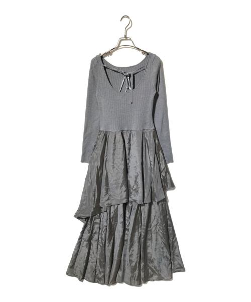 FRAY ID（フレイ アイディー）FRAY ID (フレイ アイディー) ニットドッキングワンピース グレー サイズ:1の古着・服飾アイテム