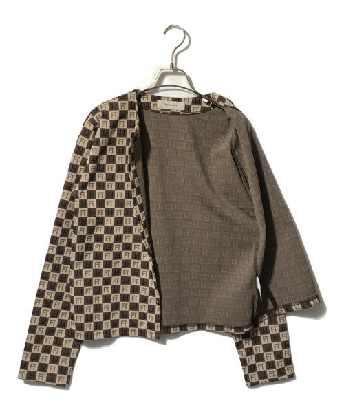 FUMIE=TANAKA（フミエタナカ）FUMIE=TANAKA (フミエタナカ) ジャカード カーディガン ブラウン サイズ:2の古着・服飾アイテム