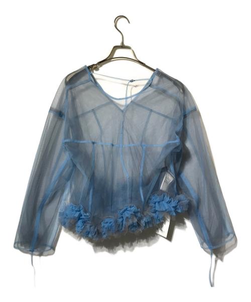 MAISON SPECIAL（メゾンスペシャル）MAISON SPECIAL (メゾンスペシャル) 2wayフラワーヘムチュールトップス ブルー サイズ:FREEの古着・服飾アイテム