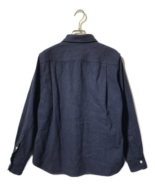 CONCHON QUINETTE（コンションキネット）CONCHON QUINETTE (コンションキネット) ヘリンボーンロングスリーブシャツ ネイビー サイズ:Sの古着・服飾アイテム