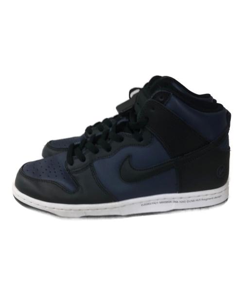 NIKE（ナイキ）NIKE (ナイキ) FRAGMENT DESIGN (フラグメントデザイン) ダンク ハイ ネイビー×ブラック サイズ:26.0の古着・服飾アイテム