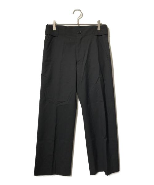 YOHJI YAMAMOTO（ヨウジヤマモト）YOHJI YAMAMOTO (ヨウジヤマモト) サイドベルトウールパンツ ブラック サイズ:1の古着・服飾アイテム