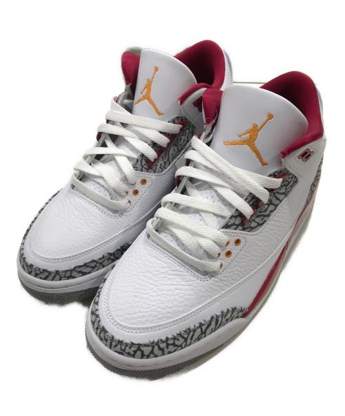 NIKE（ナイキ）NIKE (ナイキ) エア ジョーダン 3 Cardinal Red/スニーカー ホワイト×レッド サイズ:27.0㎝ 未使用品の古着・服飾アイテム