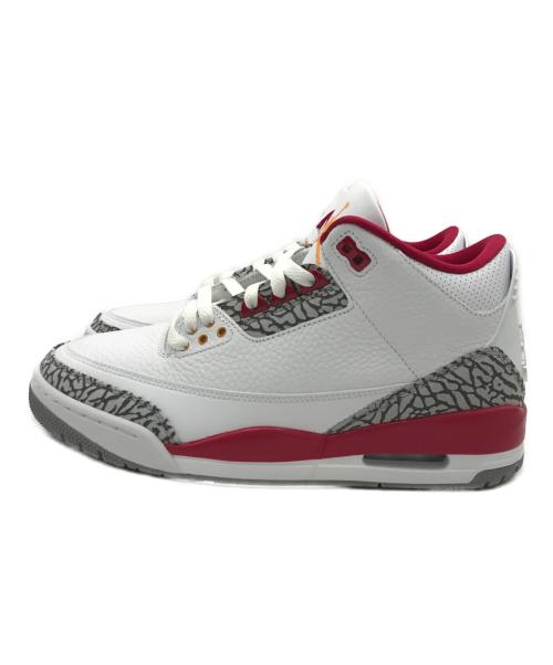 NIKE（ナイキ）NIKE (ナイキ) エア ジョーダン 3 Cardinal Red/スニーカー ホワイト×レッド サイズ:27.0㎝ 未使用品の古着・服飾アイテム