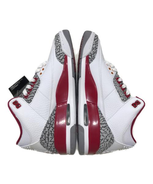 NIKE（ナイキ）NIKE (ナイキ) エア ジョーダン 3 Cardinal Red/スニーカー ホワイト×レッド サイズ:27.0㎝ 未使用品の古着・服飾アイテム