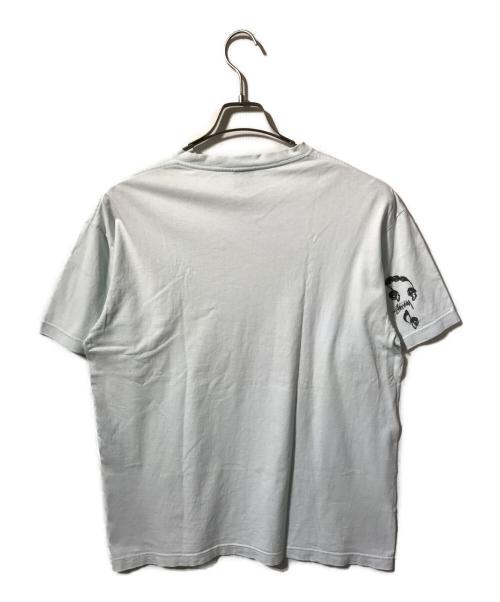 stussy（ステューシー）stussy (ステューシー) 音符スカルSロゴプリントTシャツ スカイブルー サイズ:Lの古着・服飾アイテム