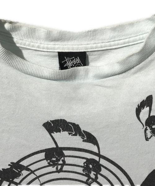 stussy（ステューシー）stussy (ステューシー) 音符スカルSロゴプリントTシャツ スカイブルー サイズ:Lの古着・服飾アイテム
