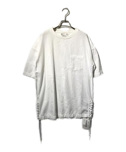 CONVERSE TOKYO（コンバーストウキョウ）CONVERSE TOKYO (コンバーストウキョウ) MINEDENIM (マインデニム) レースアップTシャツ ホワイト サイズ:1の古着・服飾アイテム