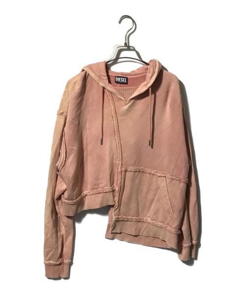 DIESEL（ディーゼル）DIESEL (ディーゼル) F-MIKKY プルオーバーパーカー ピンク サイズ:Sの古着・服飾アイテム