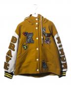 DIESELディーゼル）の古着「W-EURNE ワッペンスタジャン」｜ブラウン×ホワイト