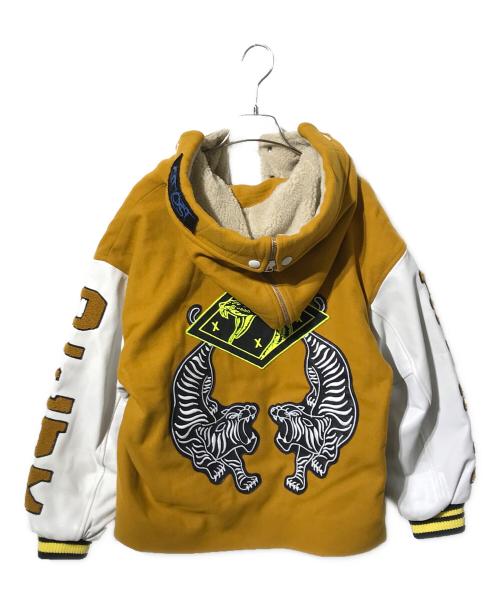 DIESEL（ディーゼル）DIESEL (ディーゼル) W-EURNE ワッペンスタジャン ブラウン×ホワイト サイズ:SIZE XXSの古着・服飾アイテム