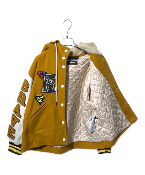 DIESEL（ディーゼル）DIESEL (ディーゼル) W-EURNE ワッペンスタジャン ブラウン×ホワイト サイズ:SIZE XXSの古着・服飾アイテム