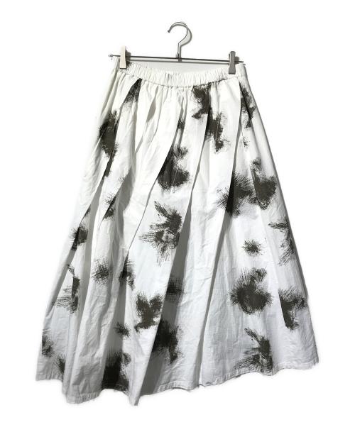 journal standard luxe（ジャーナルスタンダード ラックス）JOURNAL STANDARD LUXE (ジャーナルスタンダード ラックス) リップストッププリントスカート ホワイト サイズ:表記なしの古着・服飾アイテム