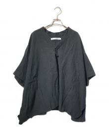 journal standard luxe（ジャーナルスタンダード ラックス）の古着「40リネンワッシャー Vスキッパーシャツ」｜ブラック