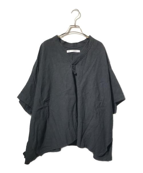 journal standard luxe（ジャーナルスタンダード ラックス）JOURNAL STANDARD LUXE (ジャーナルスタンダード ラックス) 40リネンワッシャー Vスキッパーシャツ ブラック サイズ:表記なしの古着・服飾アイテム