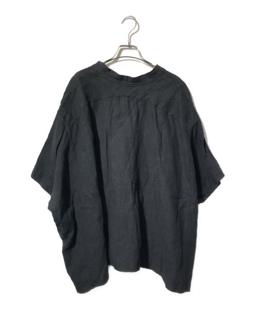 journal standard luxe（ジャーナルスタンダード ラックス）JOURNAL STANDARD LUXE (ジャーナルスタンダード ラックス) 40リネンワッシャー Vスキッパーシャツ ブラック サイズ:表記なしの古着・服飾アイテム
