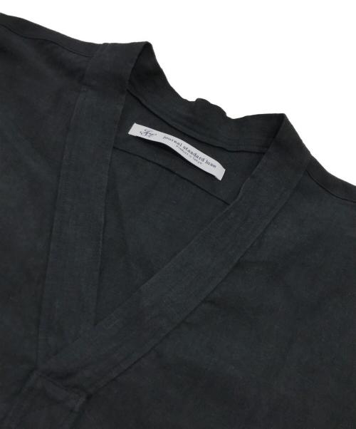 journal standard luxe（ジャーナルスタンダード ラックス）JOURNAL STANDARD LUXE (ジャーナルスタンダード ラックス) 40リネンワッシャー Vスキッパーシャツ ブラック サイズ:表記なしの古着・服飾アイテム