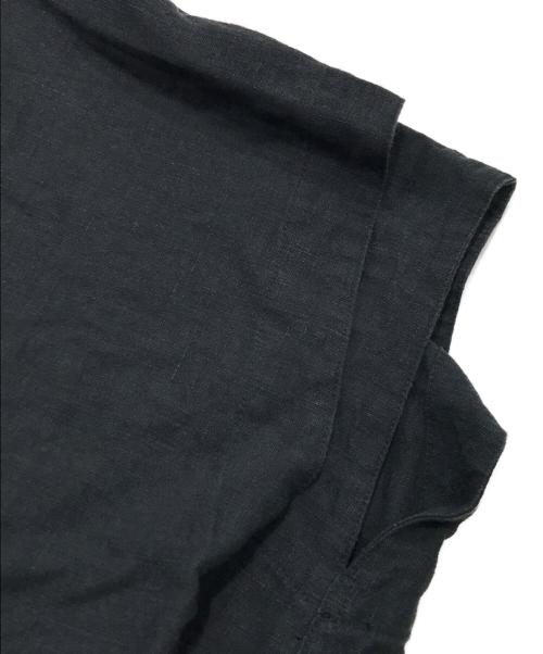 journal standard luxe（ジャーナルスタンダード ラックス）JOURNAL STANDARD LUXE (ジャーナルスタンダード ラックス) 40リネンワッシャー Vスキッパーシャツ ブラック サイズ:表記なしの古着・服飾アイテム