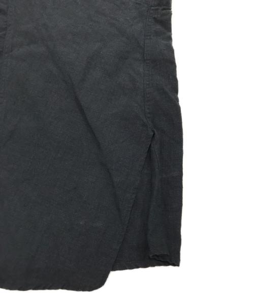 journal standard luxe（ジャーナルスタンダード ラックス）JOURNAL STANDARD LUXE (ジャーナルスタンダード ラックス) 40リネンワッシャー Vスキッパーシャツ ブラック サイズ:表記なしの古着・服飾アイテム