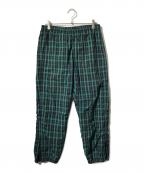 SUPREMEシュプリーム）の古着「Nylon Plaid Track Pant/ナイロンチェック柄トラックパンツ」｜グリーン×ブラック