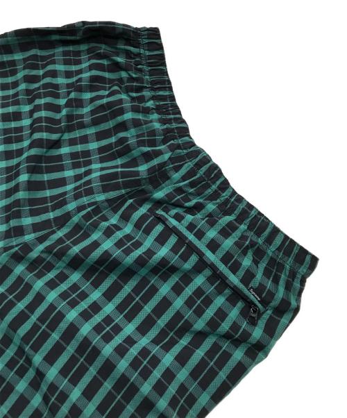 SUPREME（シュプリーム）SUPREME (シュプリーム) Nylon Plaid Track Pant/ナイロンチェック柄トラックパンツ グリーン×ブラック サイズ:Sの古着・服飾アイテム