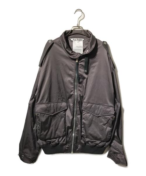 Acne studios（アクネ ストゥディオズ）ACNE STUDIOS (アクネ ストゥディオズ) サテンボンバージャケット ブラウン サイズ:46の古着・服飾アイテム