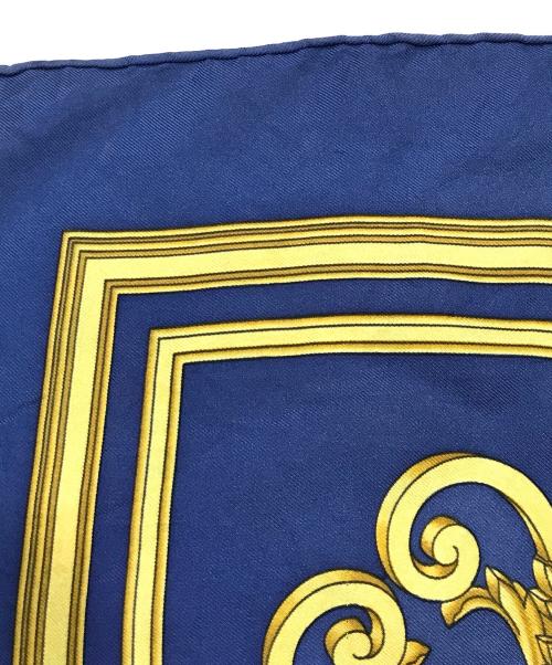 HERMES（エルメス）HERMES (エルメス) スカーフ ブルー×ゴールドの古着・服飾アイテム