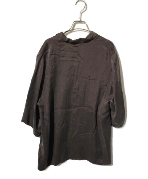 ETRE TOKYO（エトレトウキョウ）ETRE TOKYO (エトレトウキョウ) オープンネックキュプラシャツ ブラウン サイズ:Freeの古着・服飾アイテム
