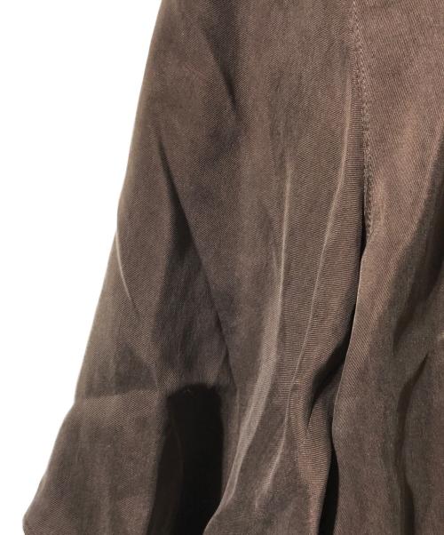 ETRE TOKYO（エトレトウキョウ）ETRE TOKYO (エトレトウキョウ) オープンネックキュプラシャツ ブラウン サイズ:Freeの古着・服飾アイテム