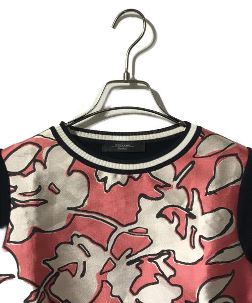 WEEKEND Max Mara（ウィークエンド マックスマーラ）WEEKEND Max Mara (ウィークエンド マックスマーラ) 半袖ニット ピンク×ブラック サイズ:Sの古着・服飾アイテム