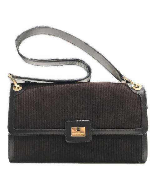 Salvatore Ferragamo（サルヴァトーレ フェラガモ）Salvatore Ferragamo (サルヴァトーレ フェラガモ) コーデュロイショルダーバッグ ブラウンの古着・服飾アイテム