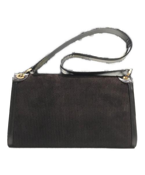 Salvatore Ferragamo（サルヴァトーレ フェラガモ）Salvatore Ferragamo (サルヴァトーレ フェラガモ) コーデュロイショルダーバッグ ブラウンの古着・服飾アイテム