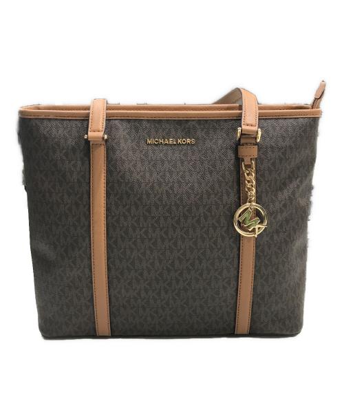 MICHAEL KORS（マイケルコース）MICHAEL KORS (マイケルコース) シグネチャートートバッグ ブラウンの古着・服飾アイテム
