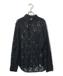 OUR LEGACY（アワーレガシー）の古着「ポリシーレースシャツ/POLICY LACE SHIRT」｜ブラック