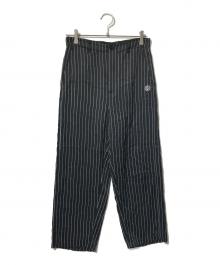 MM6 Maison Margiela（エムエムシックスメゾンマルジェラ）の古着「ストライプパンツ/レーヨンパンツ」｜ブラック