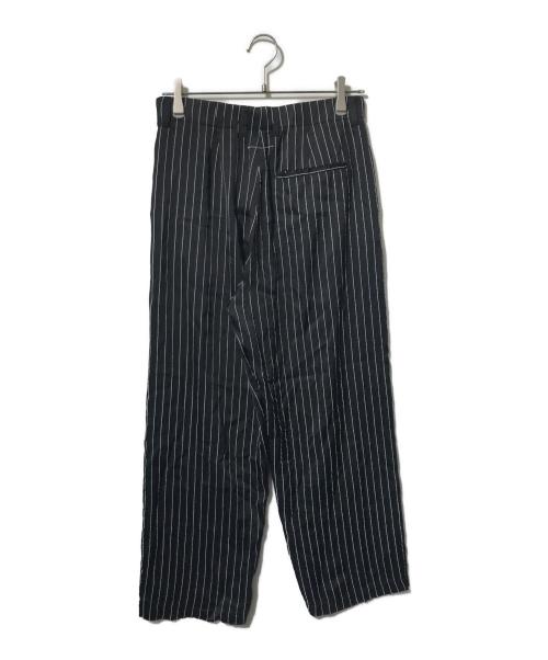 MM6 Maison Margiela（エムエムシックスメゾンマルジェラ）MM6 Maison Margiela (エムエムシックスメゾンマルジェラ) ストライプパンツ/レーヨンパンツ ブラック サイズ:160cmの古着・服飾アイテム