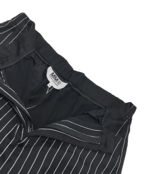 MM6 Maison Margiela（エムエムシックスメゾンマルジェラ）MM6 Maison Margiela (エムエムシックスメゾンマルジェラ) ストライプパンツ/レーヨンパンツ ブラック サイズ:160cmの古着・服飾アイテム