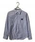 PLAY COMME des GARCONS（プレイコムデギャルソン）の古着「ハートワッペンストライプシャツ/長袖シャツ」｜ブルー×ホワイト