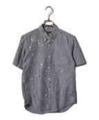 COMME des GARCONS HOMMEコムデギャルソン オム）の古着「ペイントギンガムチェックシャツ」｜ブルー×ホワイト